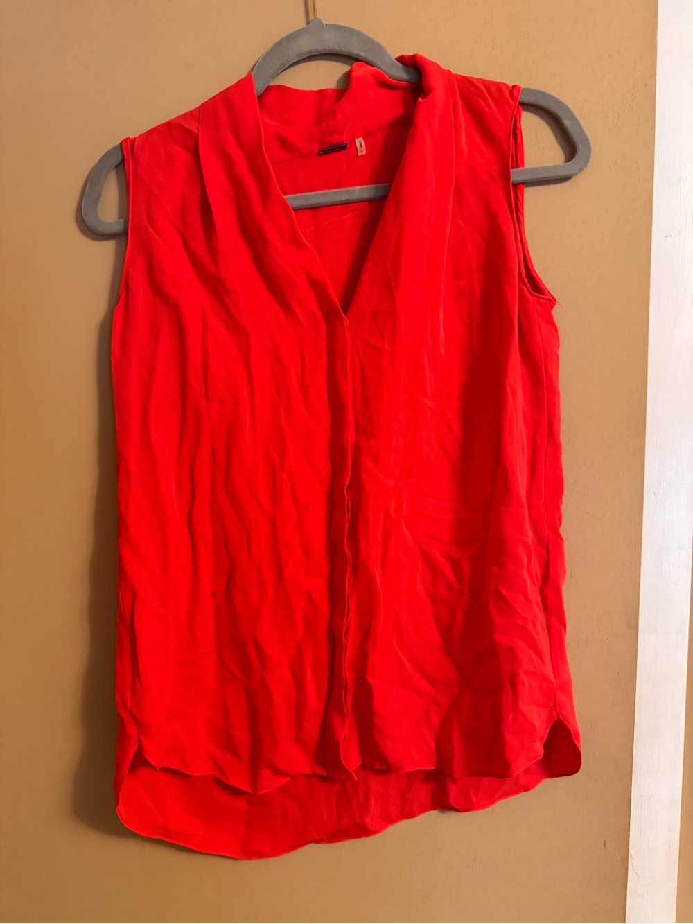Elie Tahari Sleeveless V-Neck Camisole in Bright Red